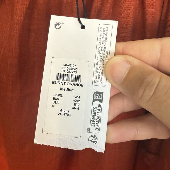 NWT Primark Maxi One Shoulder Dress Womens M Boho Beach 100% Cotton Oversized - Picture 5 of 13